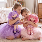 16-Inch Ballerina Rag Doll Girl with Hair & Tutu Dress Soft Plush Bibi Doll for Kids