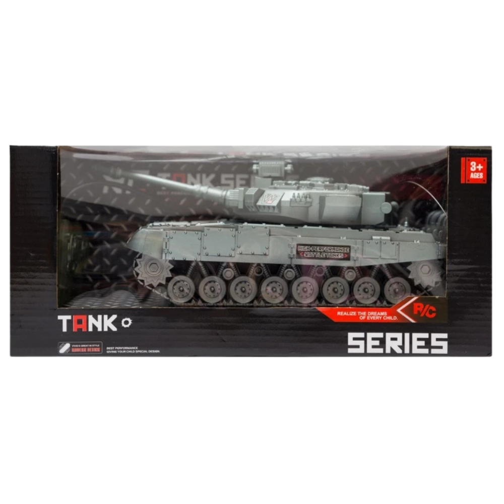 Big Heavy Battle Tank Remote Control Toy with Music Lights Sounds 27MHz RC Military Vehicle