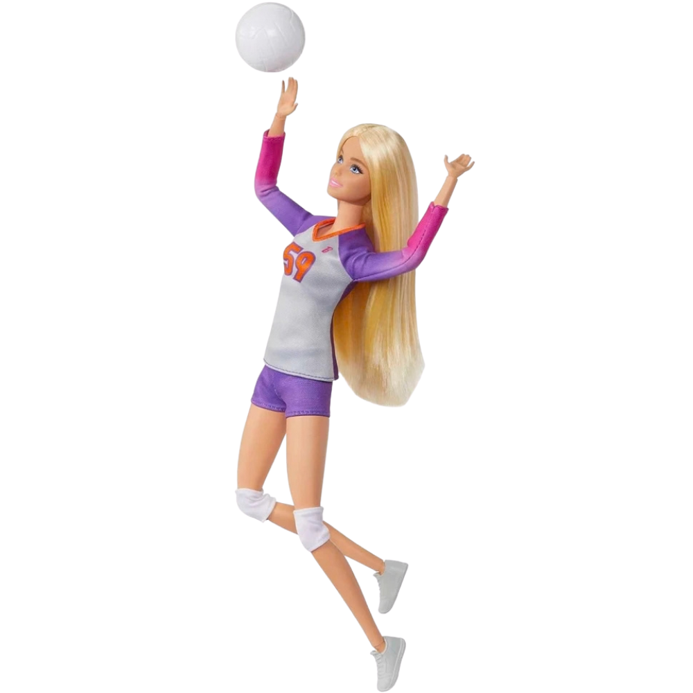 Barbie Made to Move Volleyball Player Doll Sports Career Toy with Ball Kids 3+