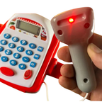 Kids Electronic Cash Register Toy Working Scanner Till Play Food Shopping Basket Lights Sounds