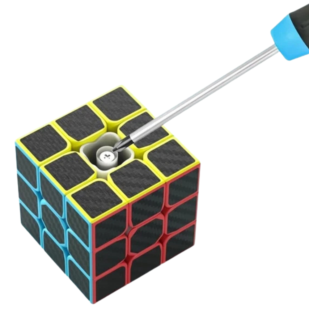 Speed Cube Puzzle Set with 3x3 Cube and Pyraminx Pyramid Carbon Fiber Sticker Design