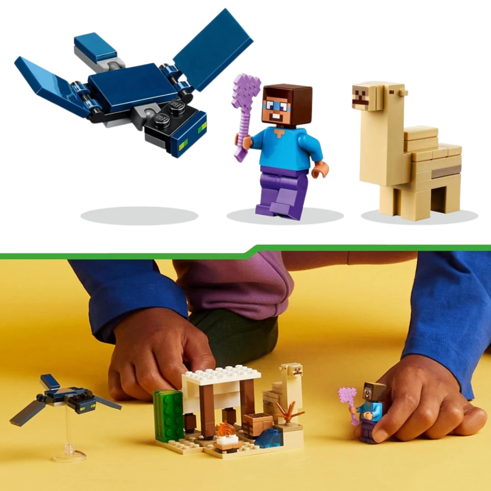 LEGO Minecraft 21251 Steve’s Desert Expedition Biome Building Set with House & Figures