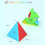 Roxenda 2 Piece Speed Cube Set 3x3 Magic Cube and Pyramid Pyraminx Puzzle for Kids