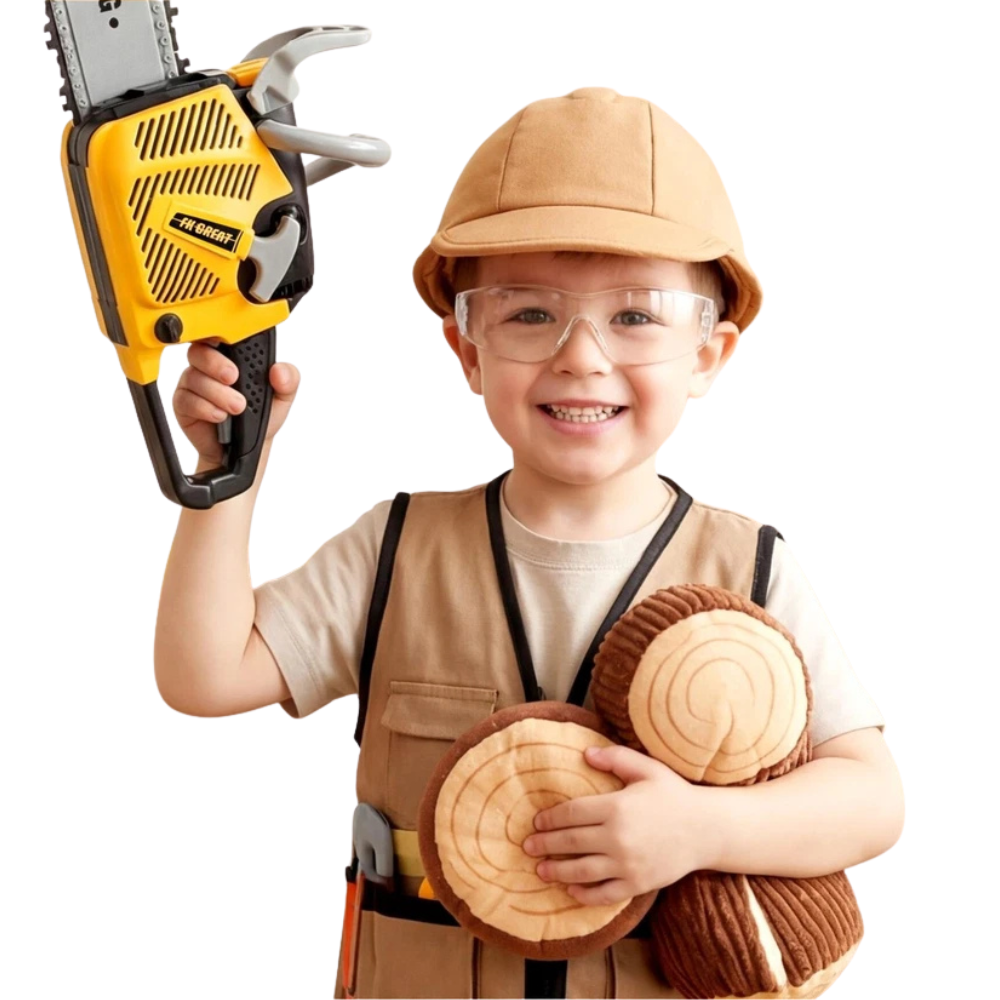 Kids Toy Chainsaw Battery Operated Outdoor Construction Pretend Play Lights Sounds