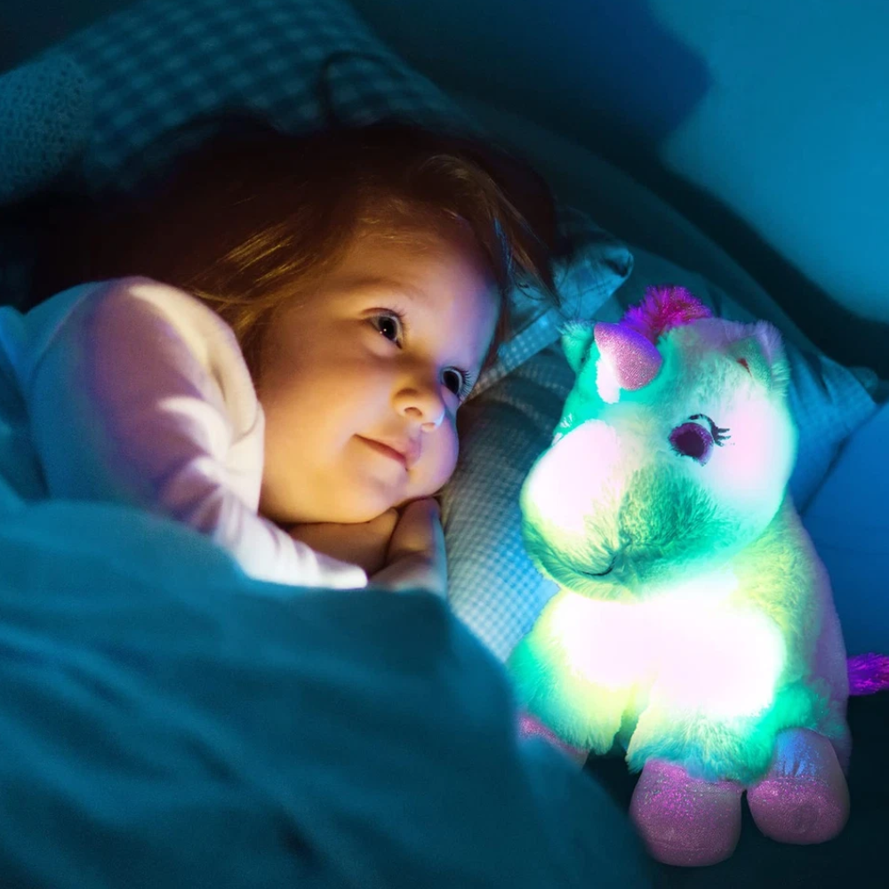 Abeec Light Up Unicorn Plush Toy Magical Soft Cuddly Unicorn Gift for Kids Bedroom Decor