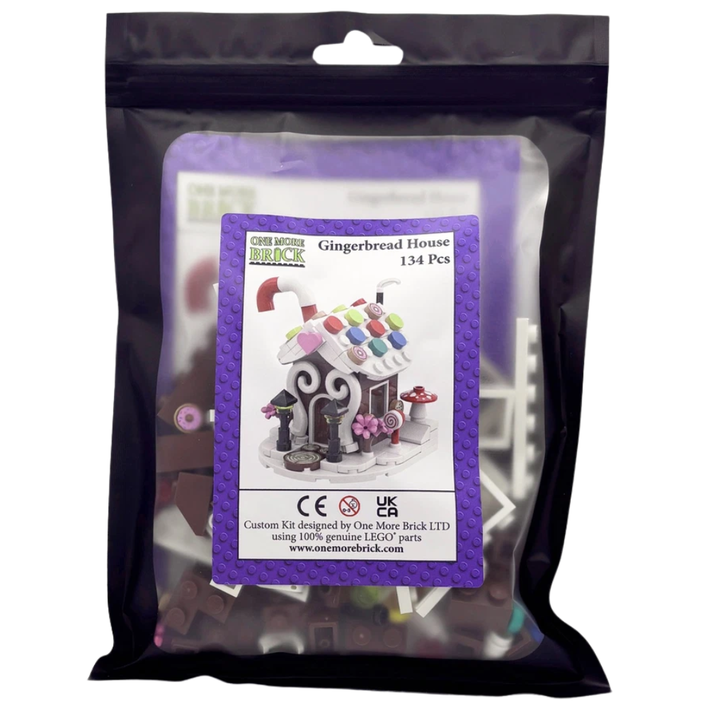 LEGO Gingerbread House Christmas Winter Building Kit with Candy Cane, Cookies, 134 Pieces