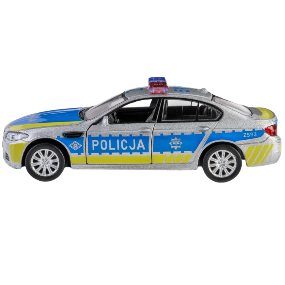 Daffi RMZ City BMW M5 Polish Police Car 1:34–1:39 Diecast Model Toy