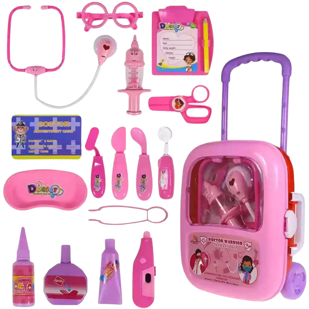 Kids Doctor Set Medical Play Trolley Nurse Pretend Role Play Toy Kit for Boys and Girls