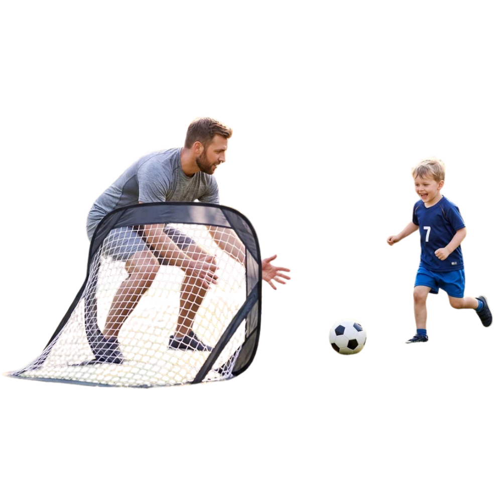 Set of 2 Pop Up Football Goals Kids Portable Indoor Outdoor Soccer Training Nets