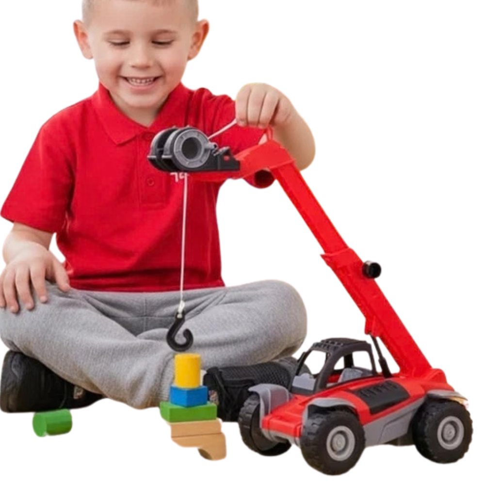 Toyland 1:16 Scale Telehandler Construction Vehicle with 3-in-1 Attachments 3+