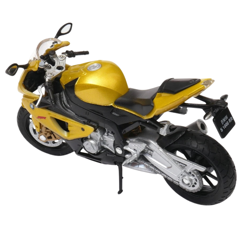 Welly BMW S 1000 RR Yellow Sports Motorcycle Diecast Model Bike 1:18 Scale German Motorbike Toy