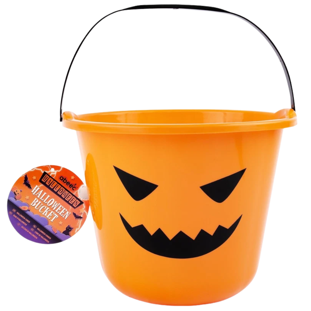 Abeec Halloween Bucket 1 Pack Classic Pumpkin Trick-Or-Treat Pail for Kids Party Fun Toy