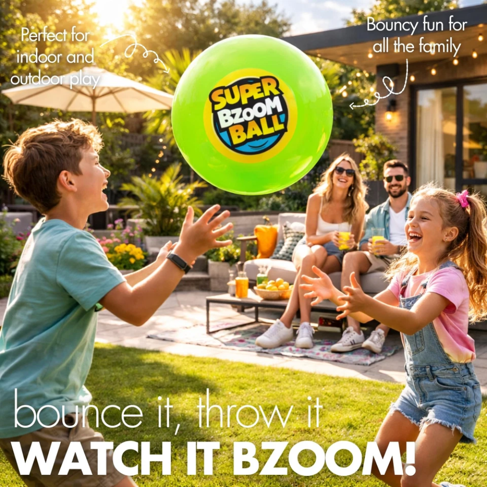 Abeec Super Bzoom Ball 40cm Giant Inflatable Play Ball Kids Indoor Outdoor Active Toy Age 3+