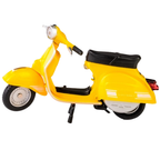 MSZ 1976 Vespa 200 Rally Italian Yellow Scooter Diecast Motorcycle Model 1:18 Scale Toy
