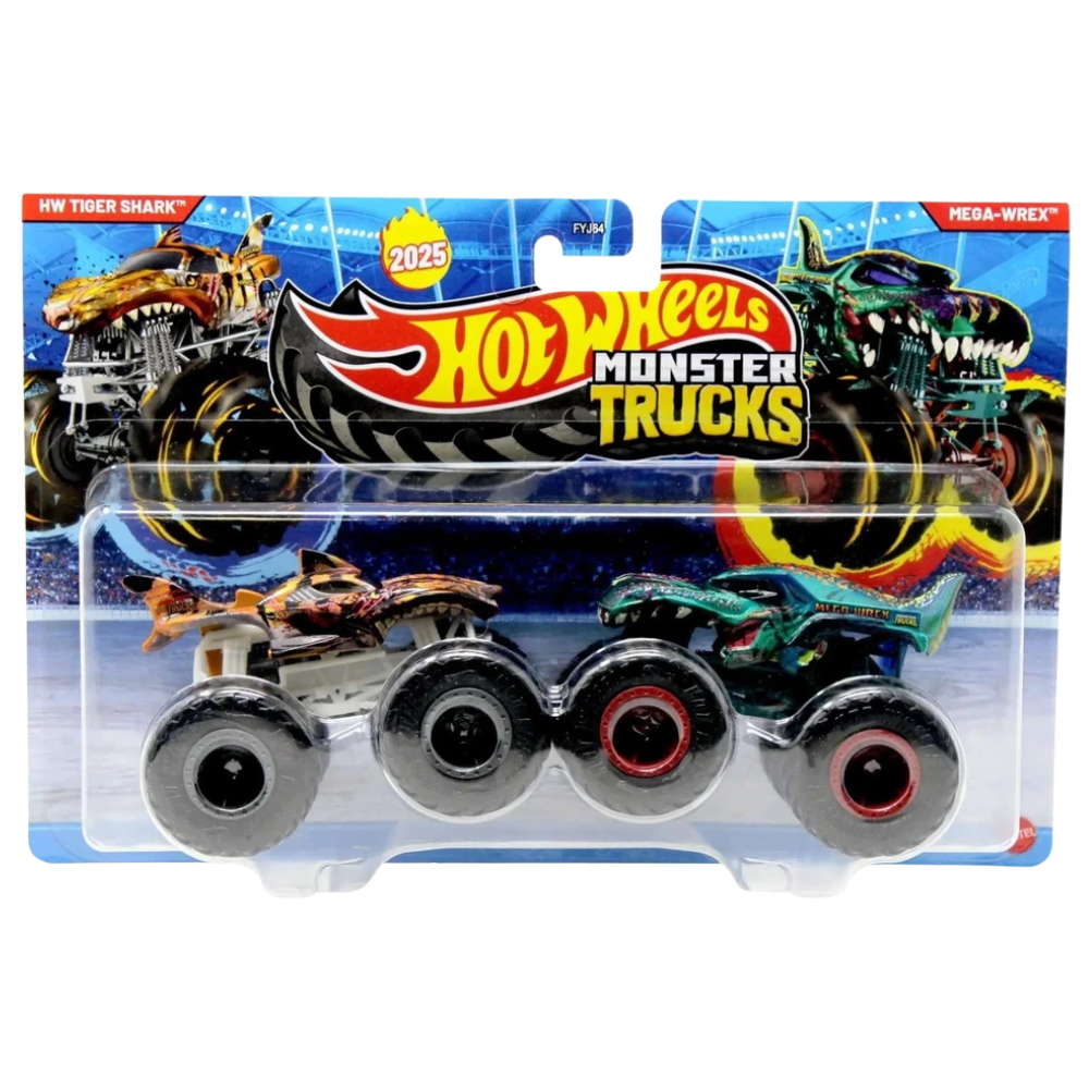 Hot Wheels Monster Trucks Demolition Doubles 2-Pack 1:64 Scale Die-Cast Monster Truck Set Collectible Toy Vehicles