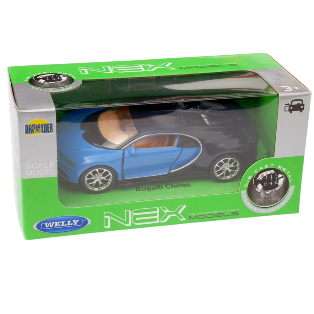 Welly Bugatti Chiron Sports Car 1:34–1:39 Scale Diecast Model Car Toy
