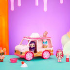 MGA Yummiland Lip Gloss Truck Playset with 2 Num Noms and DIY Chocolate Cake Gloss Kits