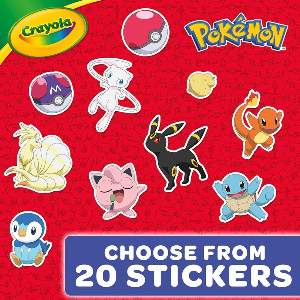 Crayola Pokémon Colouring Book with Stickers 96 Pages Activity Book for Ages 3+