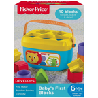 Fisher-Price Baby's First Blocks 10 Piece Shape Sorting Stacking Bucket Toy Baby 6M+
