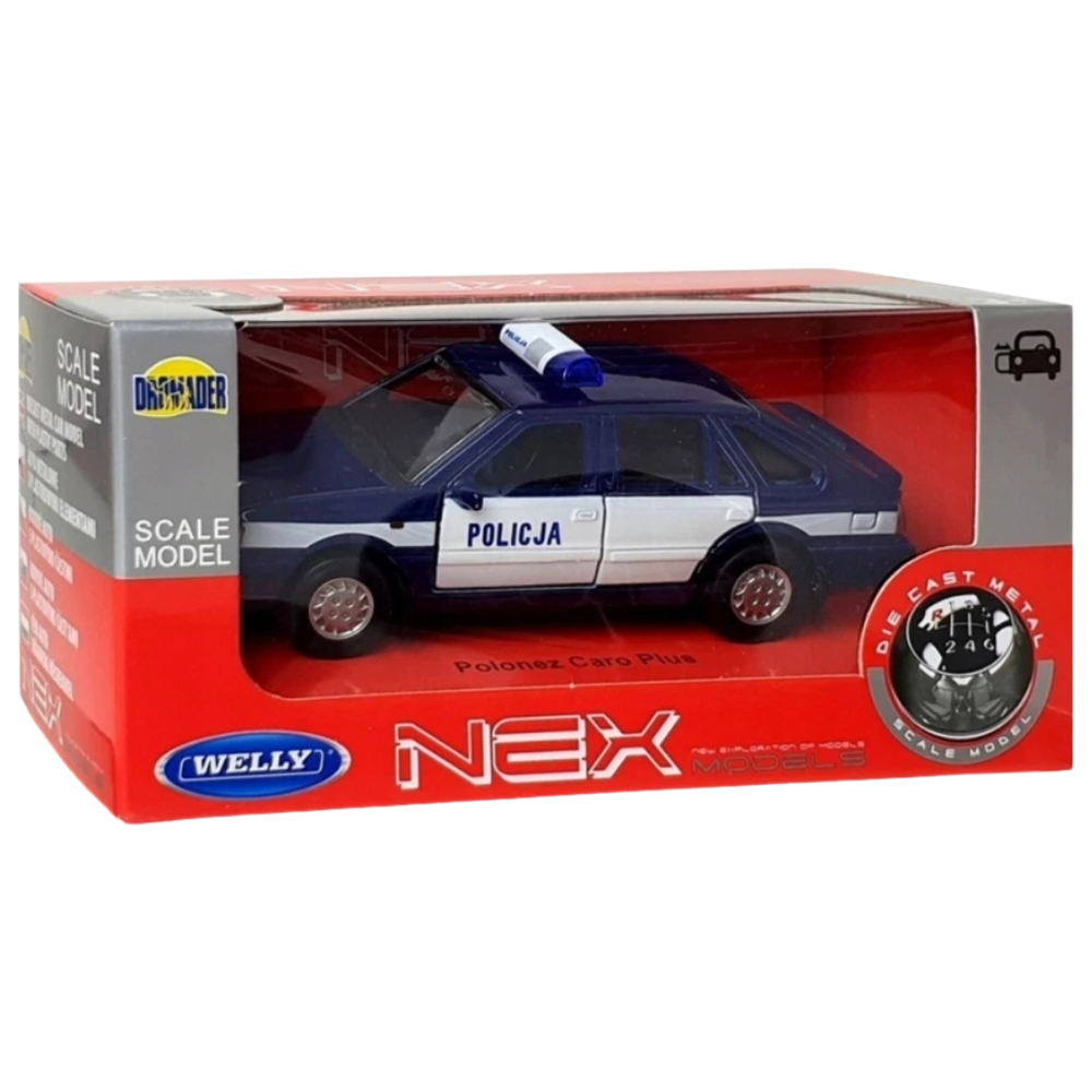 Welly Polonez Caro Plus Polish Police Car Diecast Model Toy 1:34-1:39 Scale Collectible