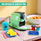 Kids Coffee Maker Roleplay Toy Set with Kitchen Machine Cash Register & Accessories