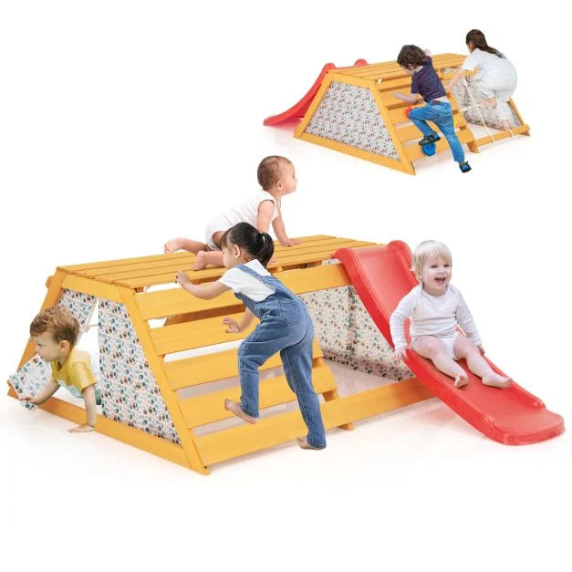 5-in-1 Kids Jungle Gym with Slide, Rock Wall, and Play Features
