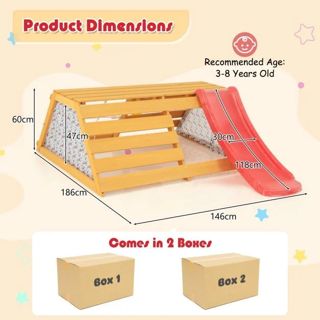 5-in-1 Kids Jungle Gym with Slide, Rock Wall, and Play Features