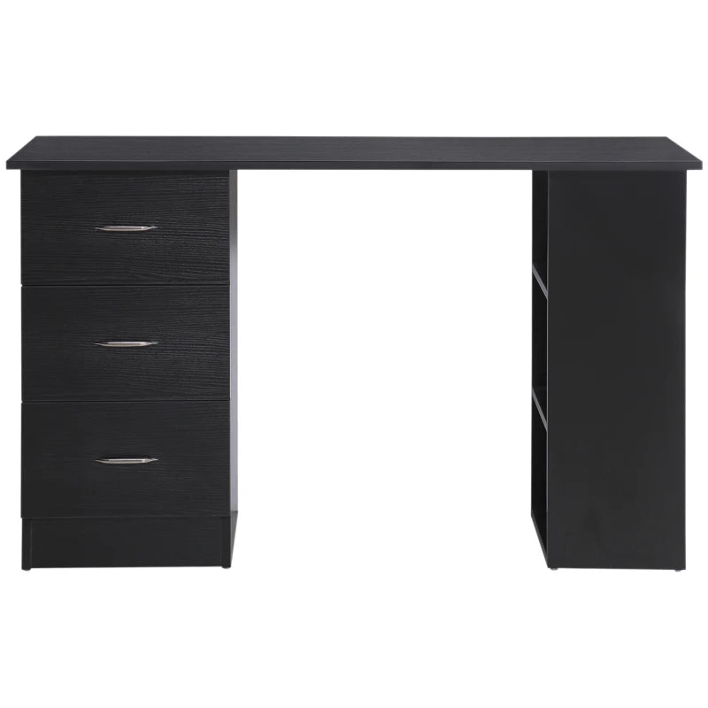 Office Desk – Black PC Workstation with Storage Drawers