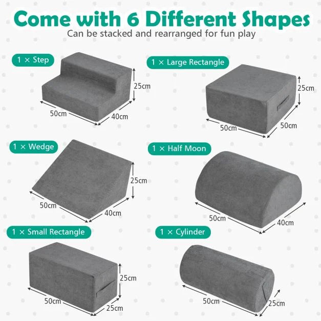 Baby Climbing Blocks Set – 6 Pieces with Skin-Friendly Chenille