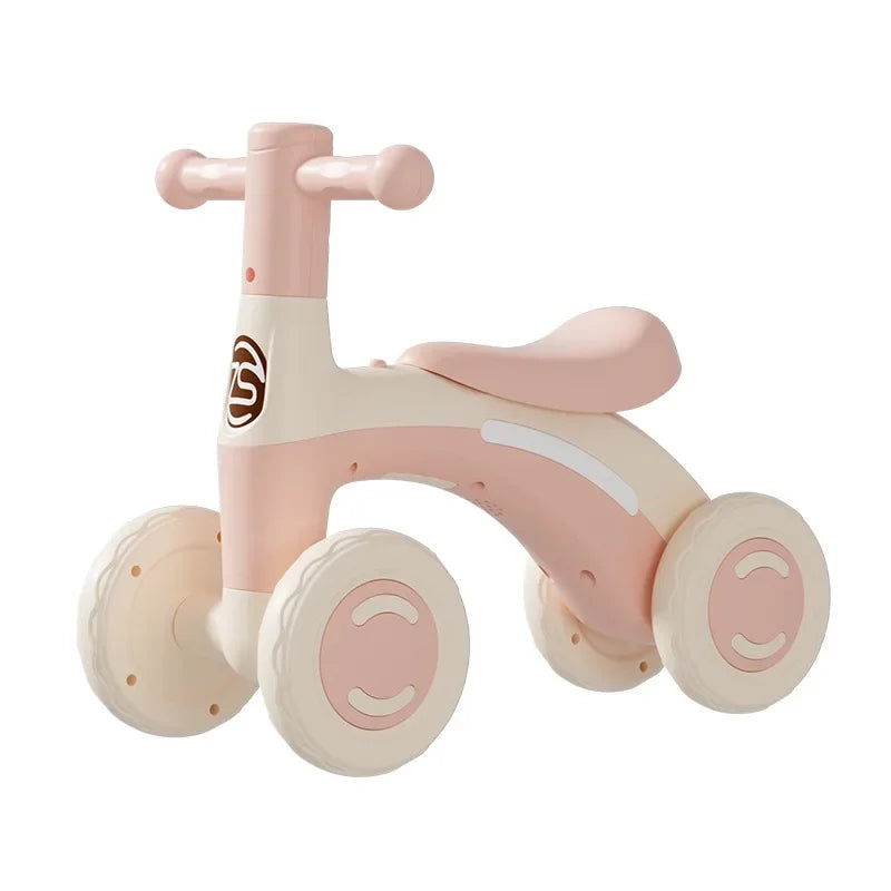 Anti-Tip 4-Wheel Baby Balance Bike for Toddlers, Silent Glider Ride-On (Ages 1–3)