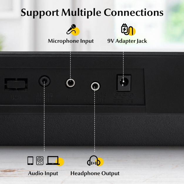 88-Key Foldable Full-Size Semi-Weighted Digital Piano Keyboard with MIDI Connectivity