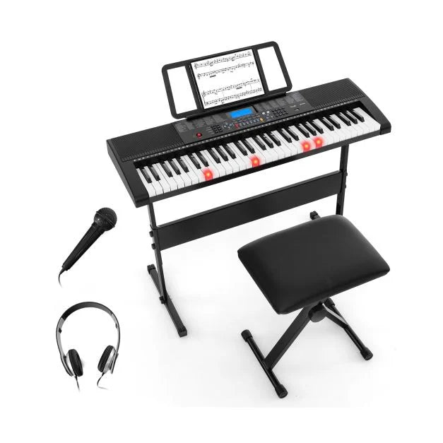 61-Key Portable Electronic Keyboard Piano Complete Digital Set