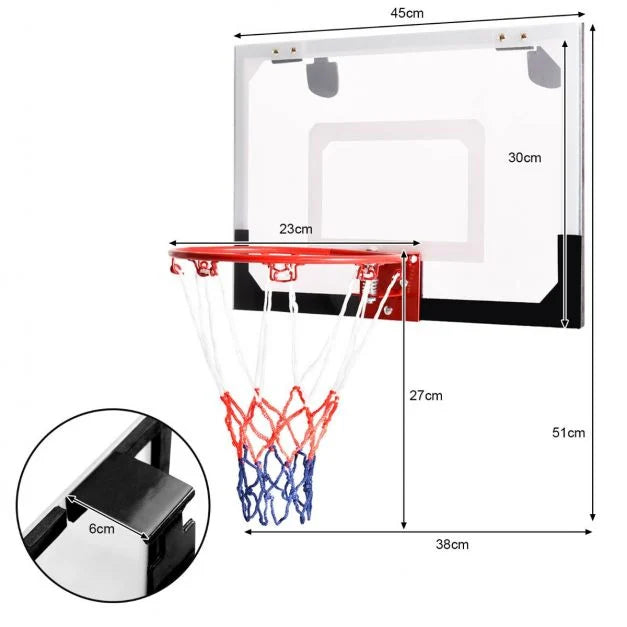 Shatterproof Mini Basketball Hoop for Kids, Teens, and Adults