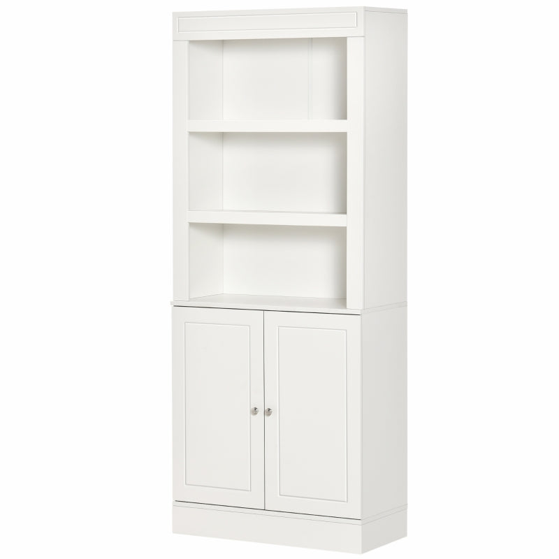 Pantry Cupboard with 6-Tier Shelves & Double Doors – White Finish