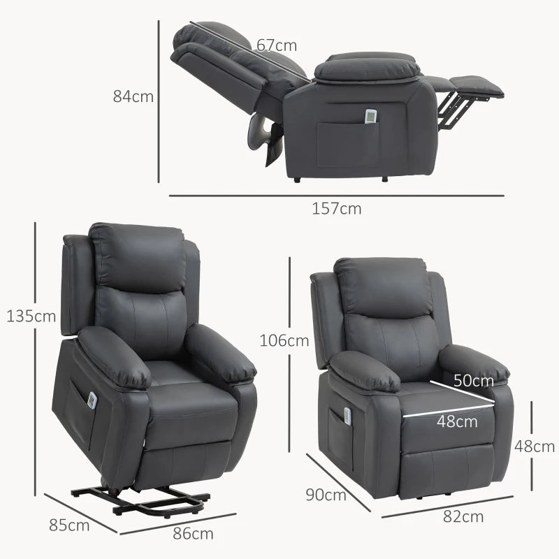 Electric Riser Recliner Chair w/ Massage, Heat & Remote