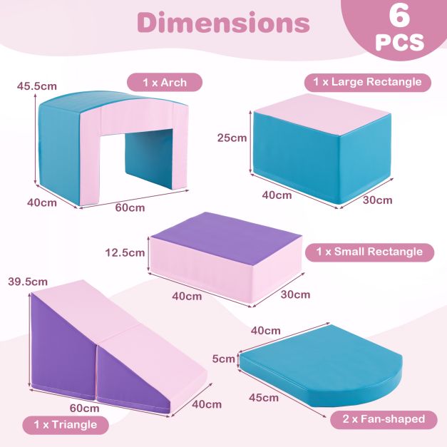 6-Piece Foam Climbing Set with Tunnel – Soft Play for Toddlers