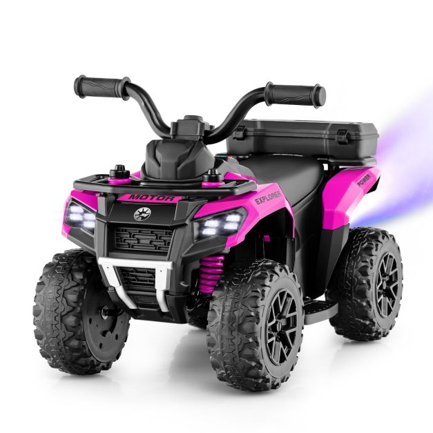 Kids 6V Electric Quad | Spray Feature & Rear Storage Box