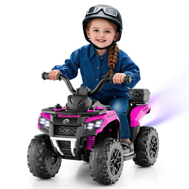 Kids 6V Electric Quad | Spray Feature & Rear Storage Box