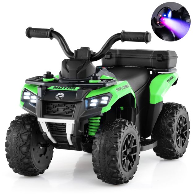 Kids 6V Electric Quad | Spray Feature & Rear Storage Box