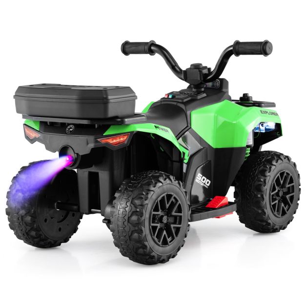 Kids 6V Electric Quad | Spray Feature & Rear Storage Box