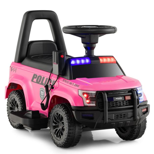 Kids 6V Ride-On Police Car with Sound Megaphone