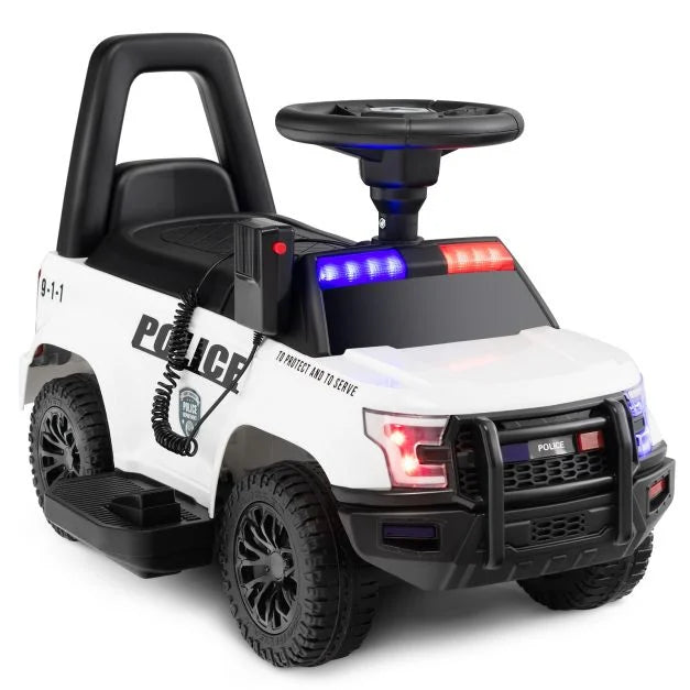 Kids 6V Ride-On Police Car with Sound Megaphone