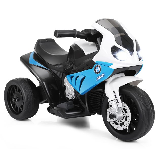 Kids 6V Ride-On Motorcycle with Headlight & Training Wheels