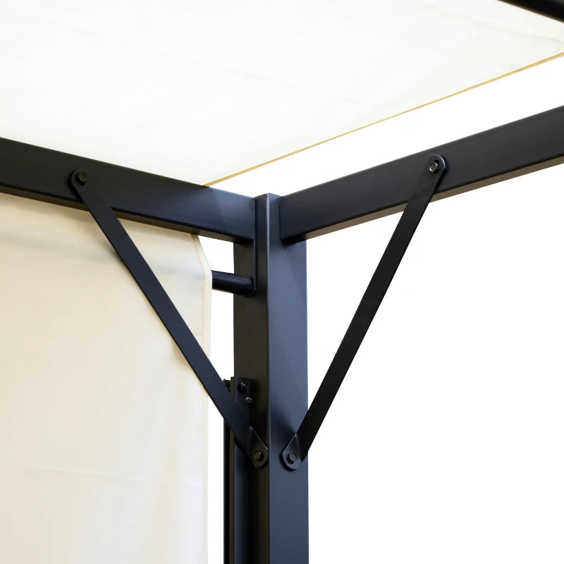 Stylish Metal Pergola with Sun Shelter Canopy for Outdoor Events and Patio 3Lx3Wx2.3H m