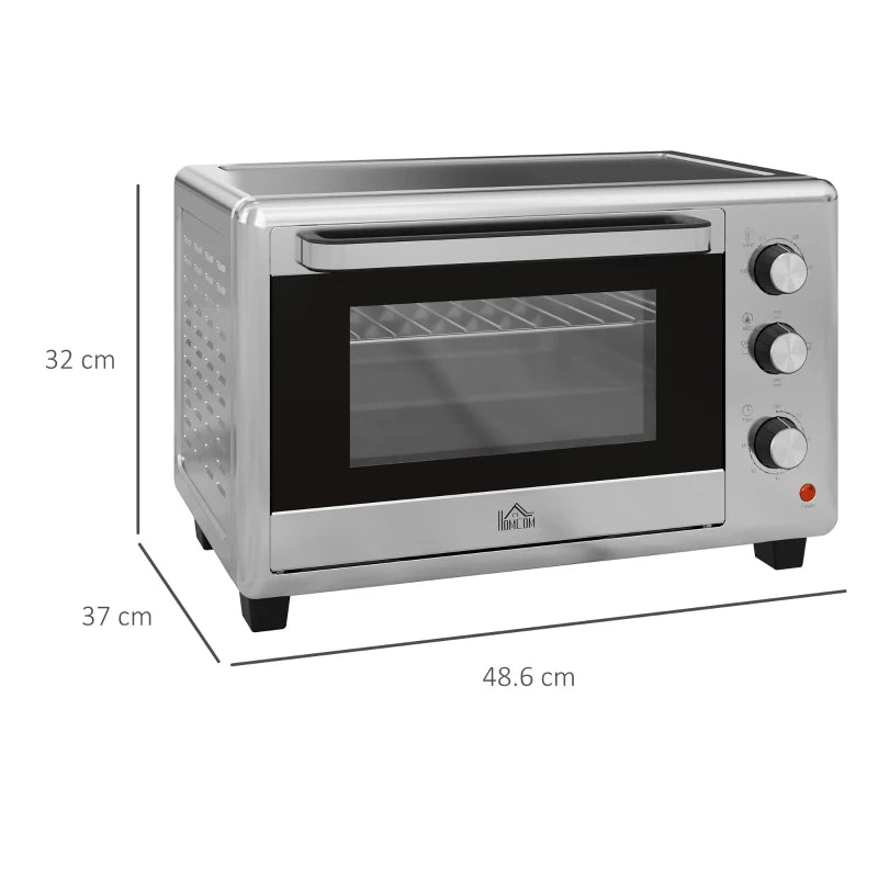 Compact 30L Electric Oven, 60–230°C, Silver with Accessories