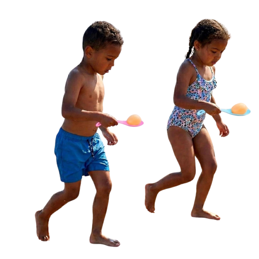 Kids Egg & Spoon Race Game Set 4 Pcs Outdoor Garden Sports Day Party Toy