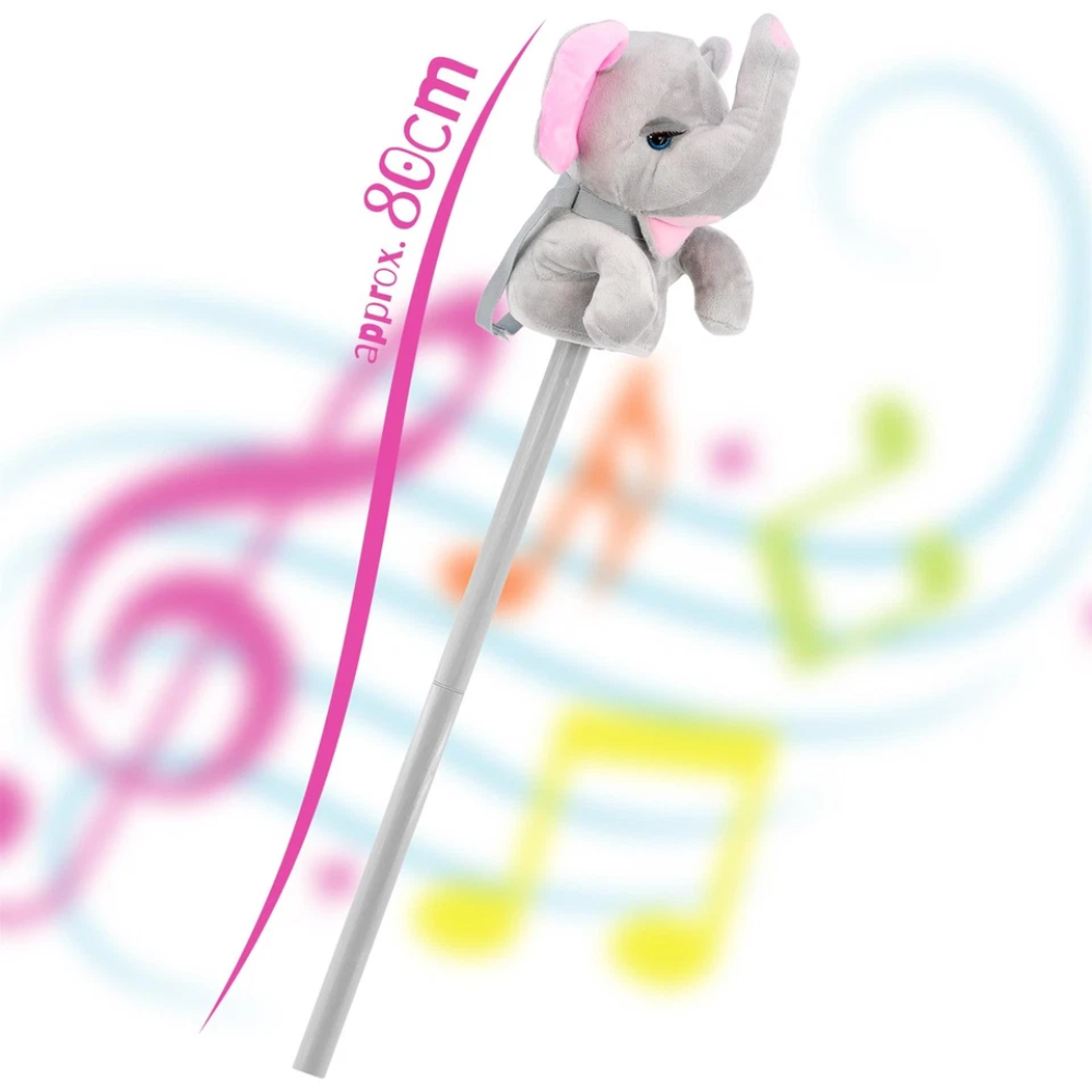 Kids Elephant Hobby Horse Toy with Sounds Children Ride-On Horse Toy for Girls & Boys