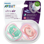 Philips Avent Baby Soothers 2 Pack Orthodontic BPA-Free Silicone Dummies with Hygienic Cap