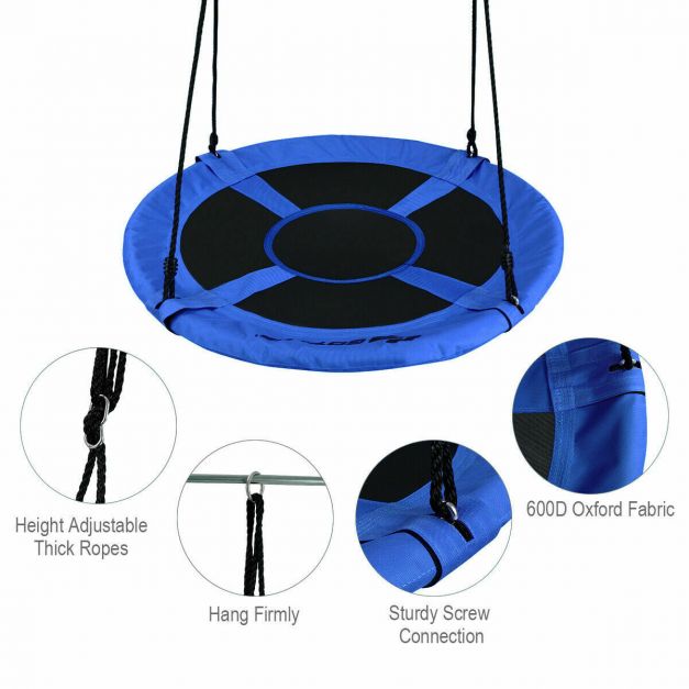 100cm Children’s Flying Saucer Tree Swing with Adjustable Rope for Outdoor Play