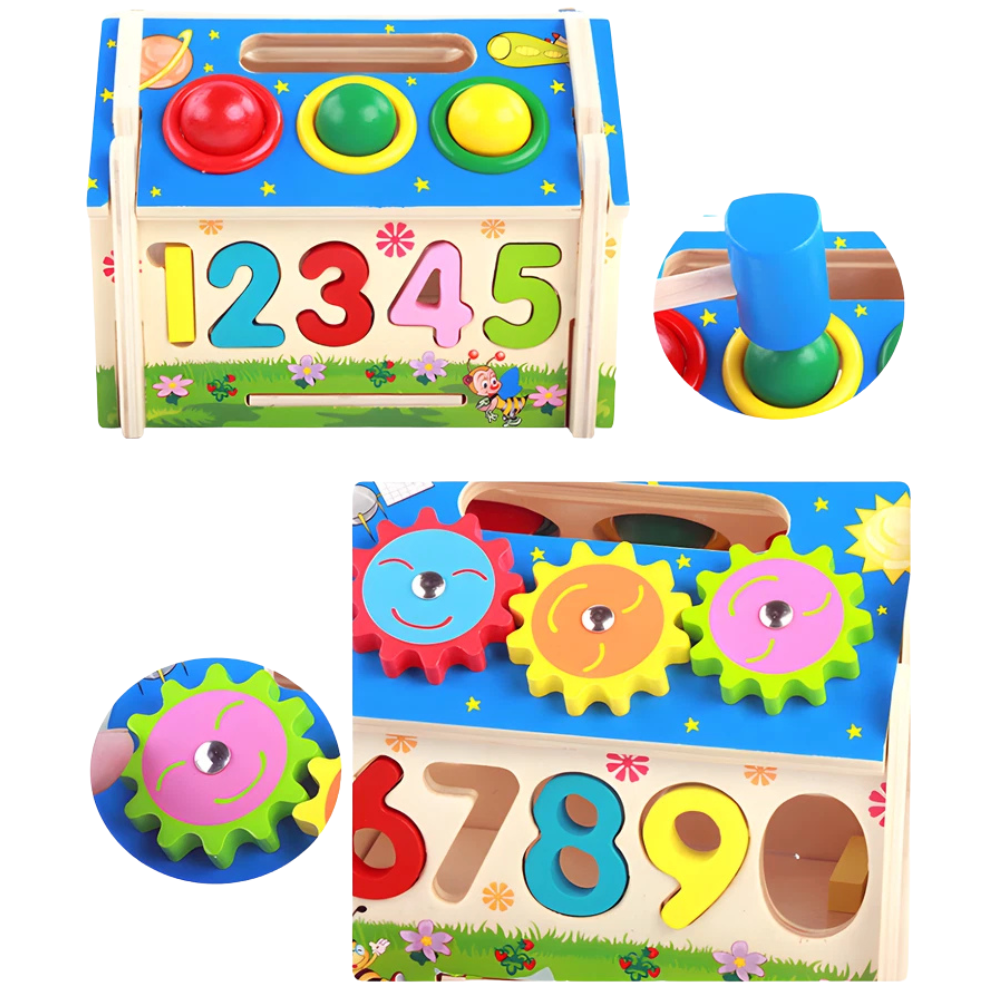 Wooden Busy Board House Puzzle Toy, Interactive Multifunctional Jigsaw Activity for Kids